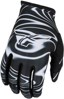2024 FLY RACING LITE WARPED GLOVES BLACK/WHITE