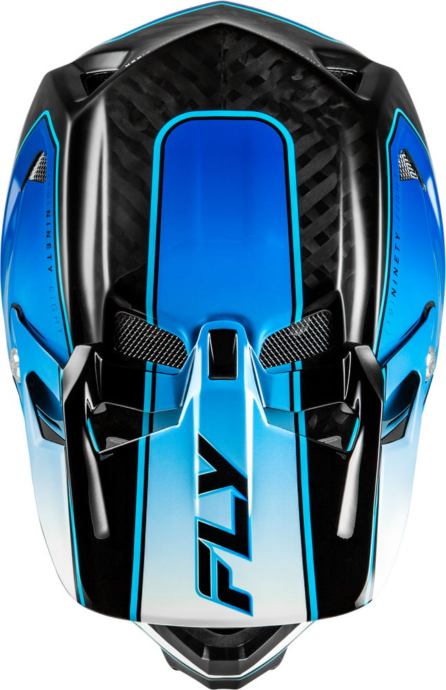 2026 FLY RACING WERX-R FLOW CARBON HELMET BLACK CARBON/BLUE/WHITE