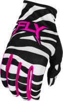 2024 FLY RACING LITE UNCAGED GLOVES BLACK/WHITE/NEON PINK