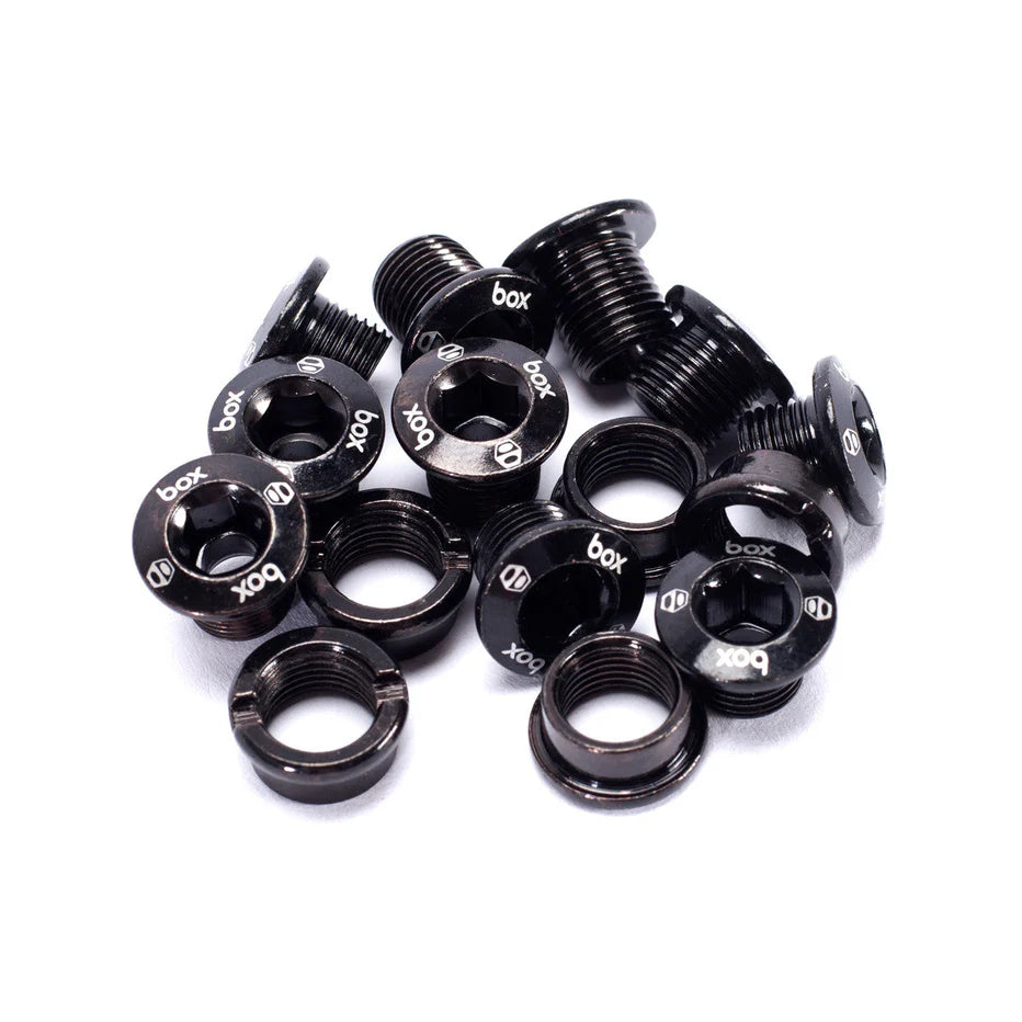 Box One Cro-Mo chainring bolts 15pcs black