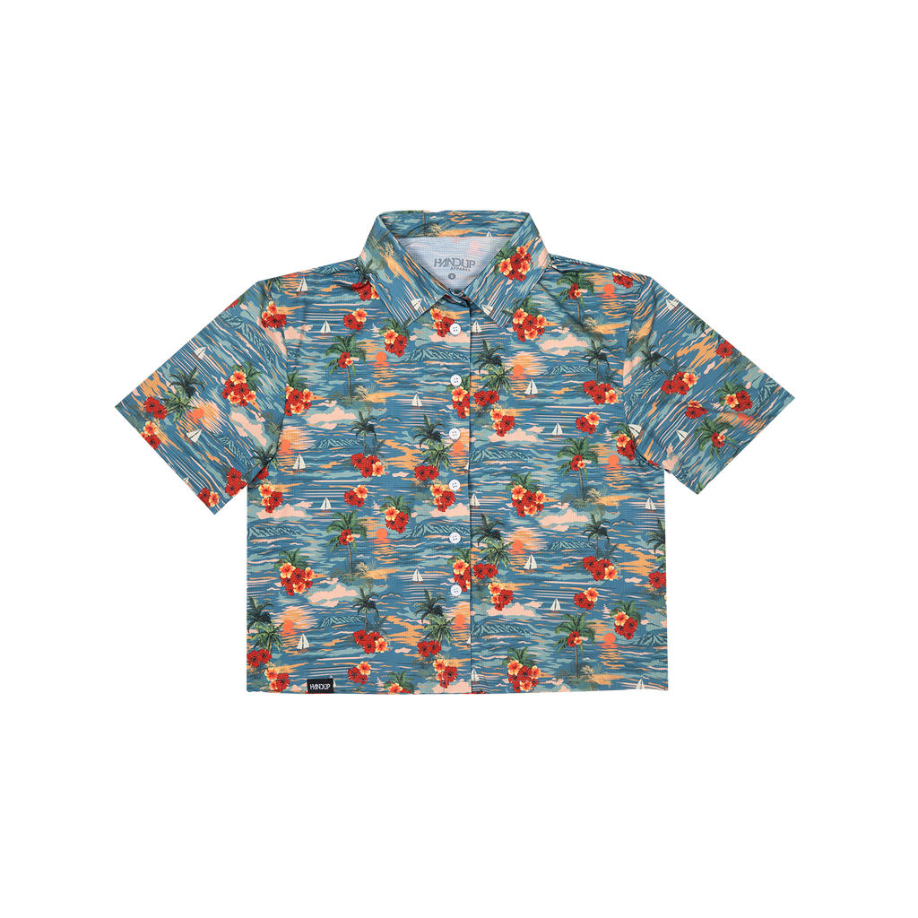 Cropped FlexGRID Button Up - Sunburn Shred