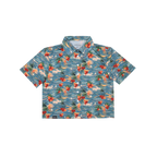 Cropped FlexGRID Button Up - Sunburn Shred