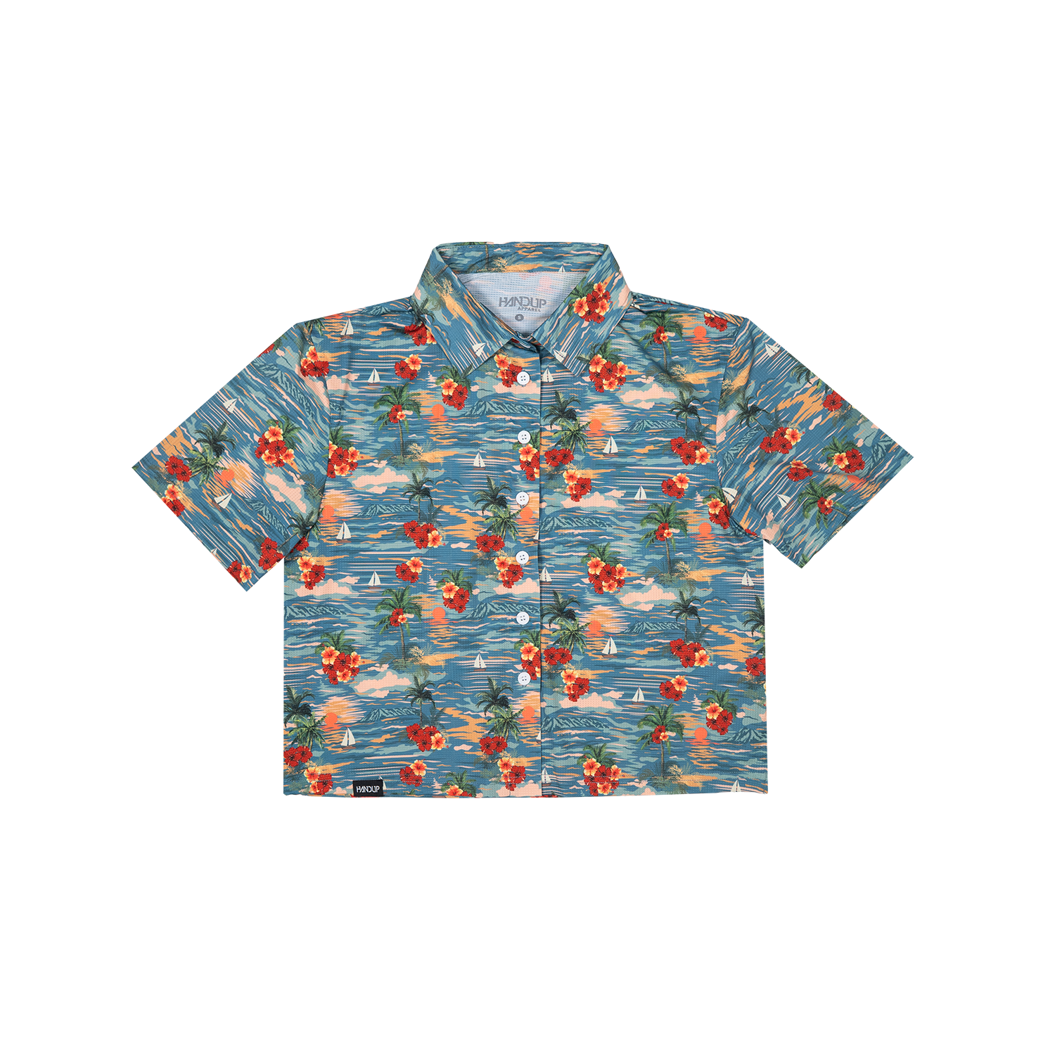 Cropped FlexGRID Button Up - Sunburn Shred