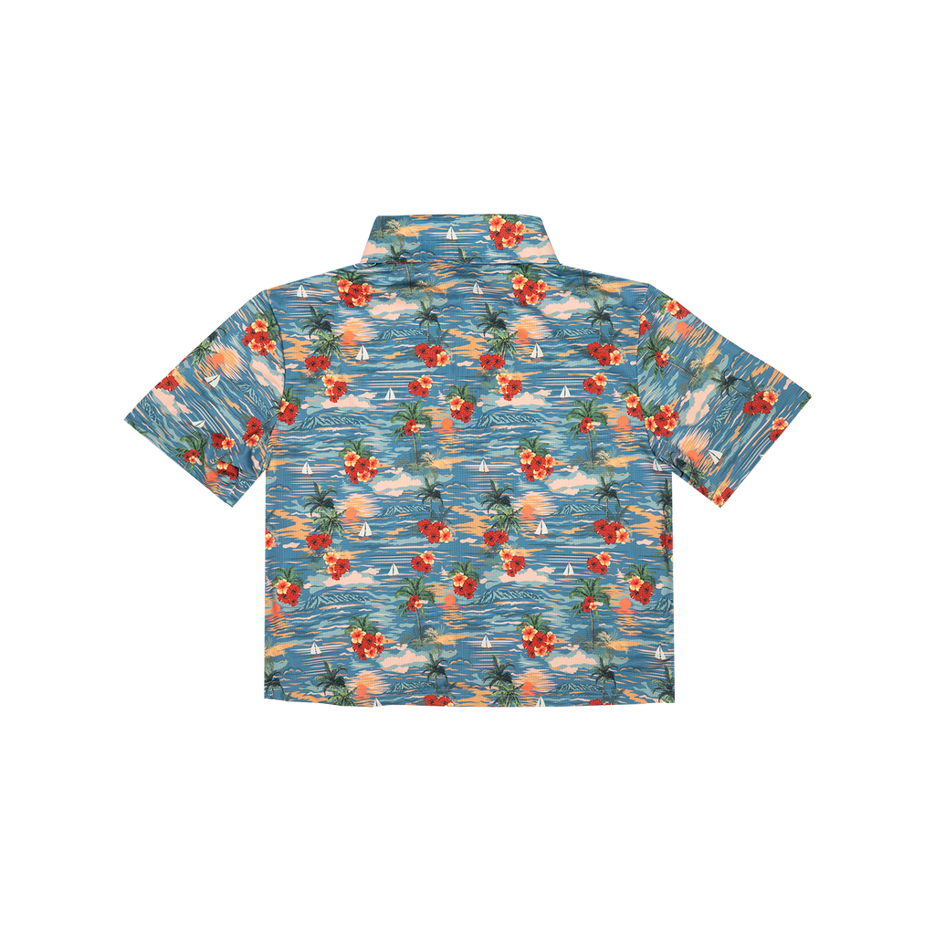 Cropped FlexGRID Button Up - Sunburn Shred