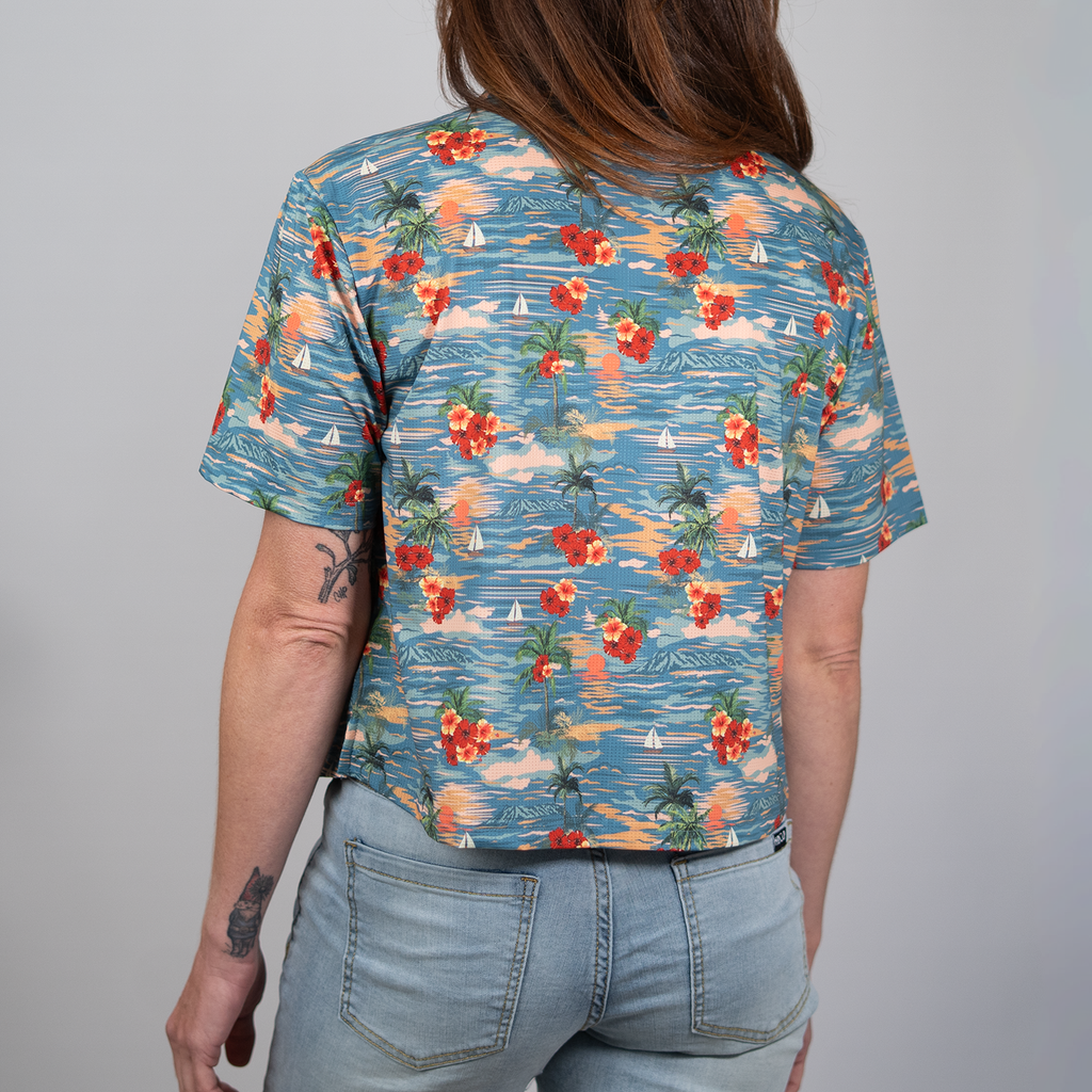 Cropped FlexGRID Button Up - Sunburn Shred