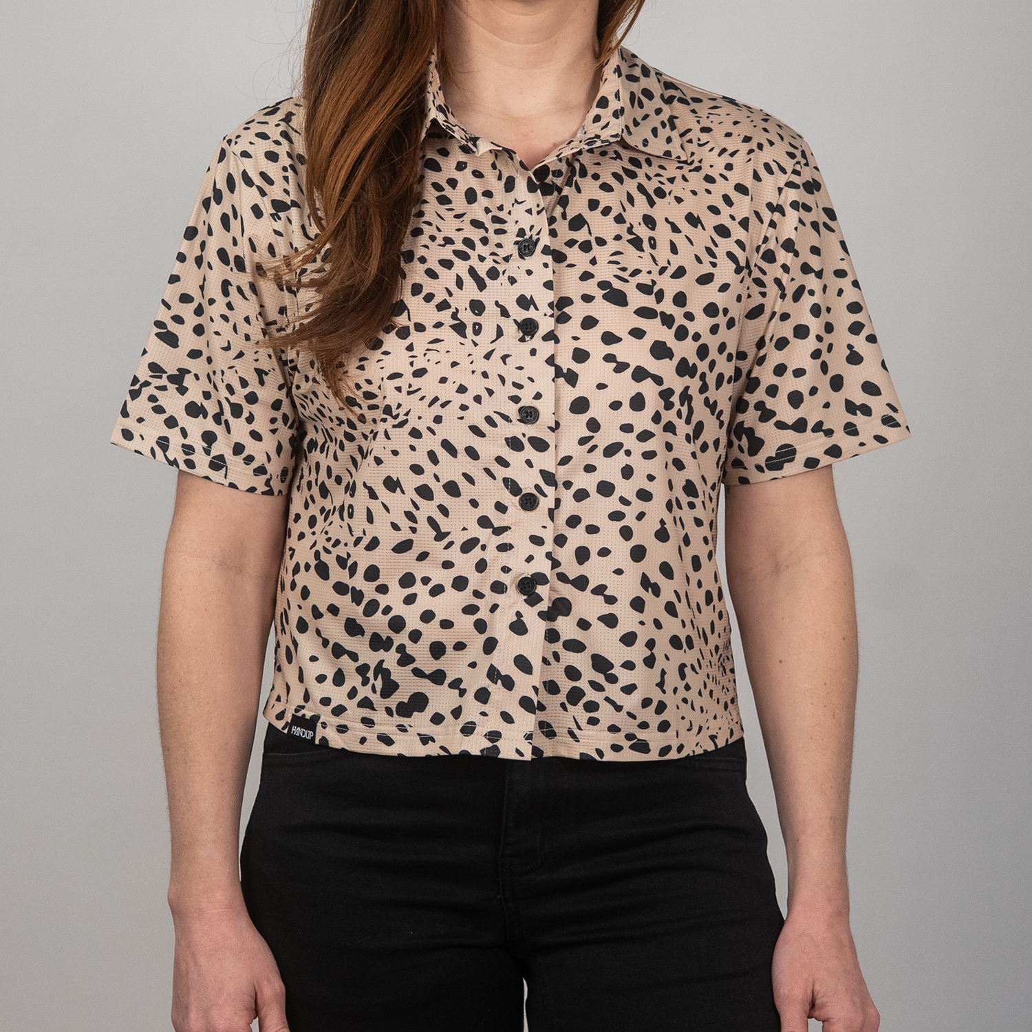 Cropped FlexGRID Button Up - Trail Cat