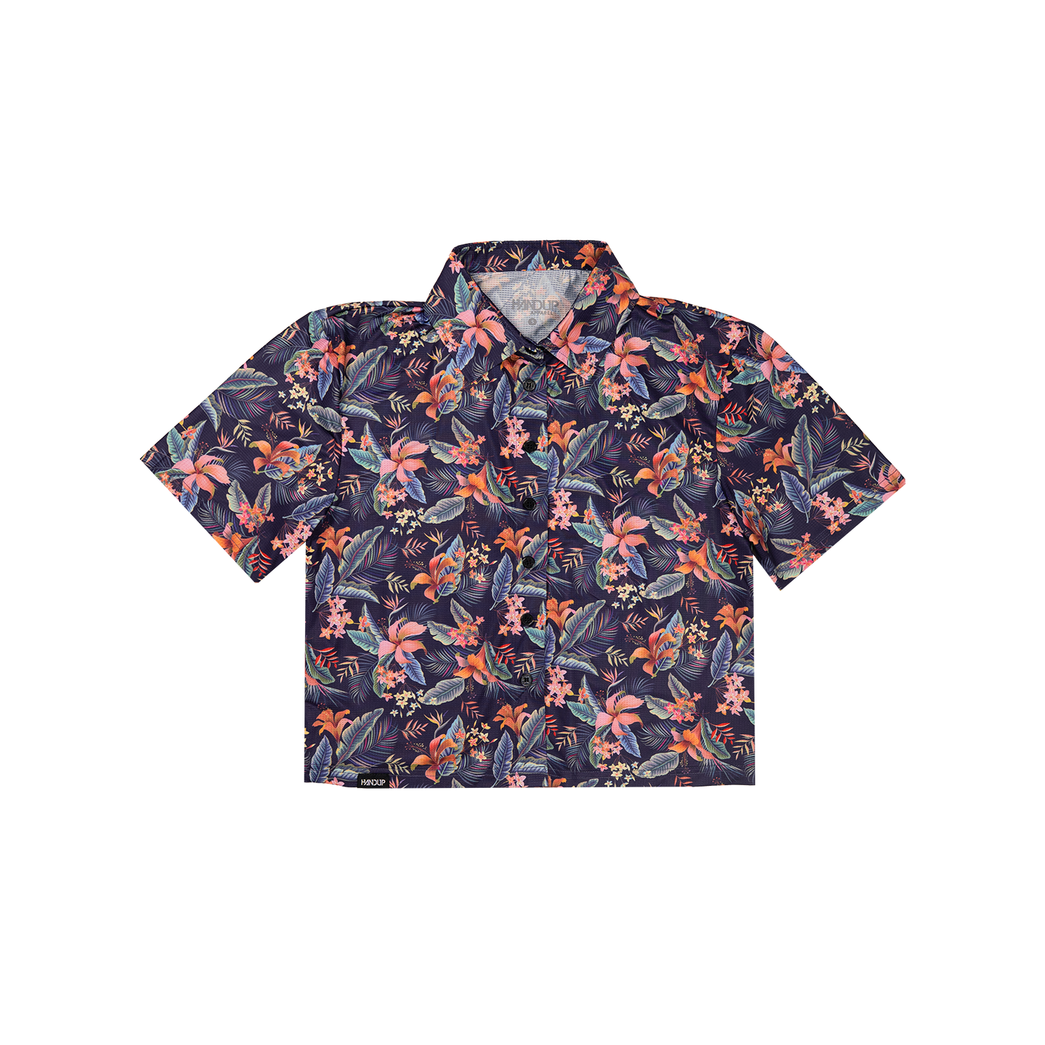 Cropped FlexGRID Button Up - Midnight in Maui