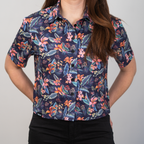 Cropped FlexGRID Button Up - Midnight in Maui