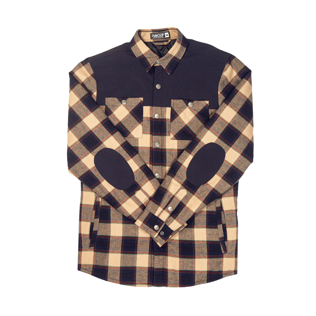 Handup Flannel Jacket - Navy/Tan Plaid