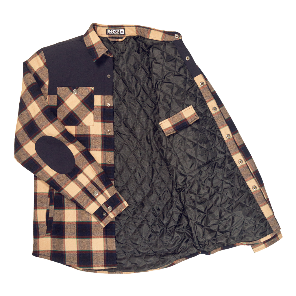 Handup Flannel Jacket - Navy/Tan Plaid