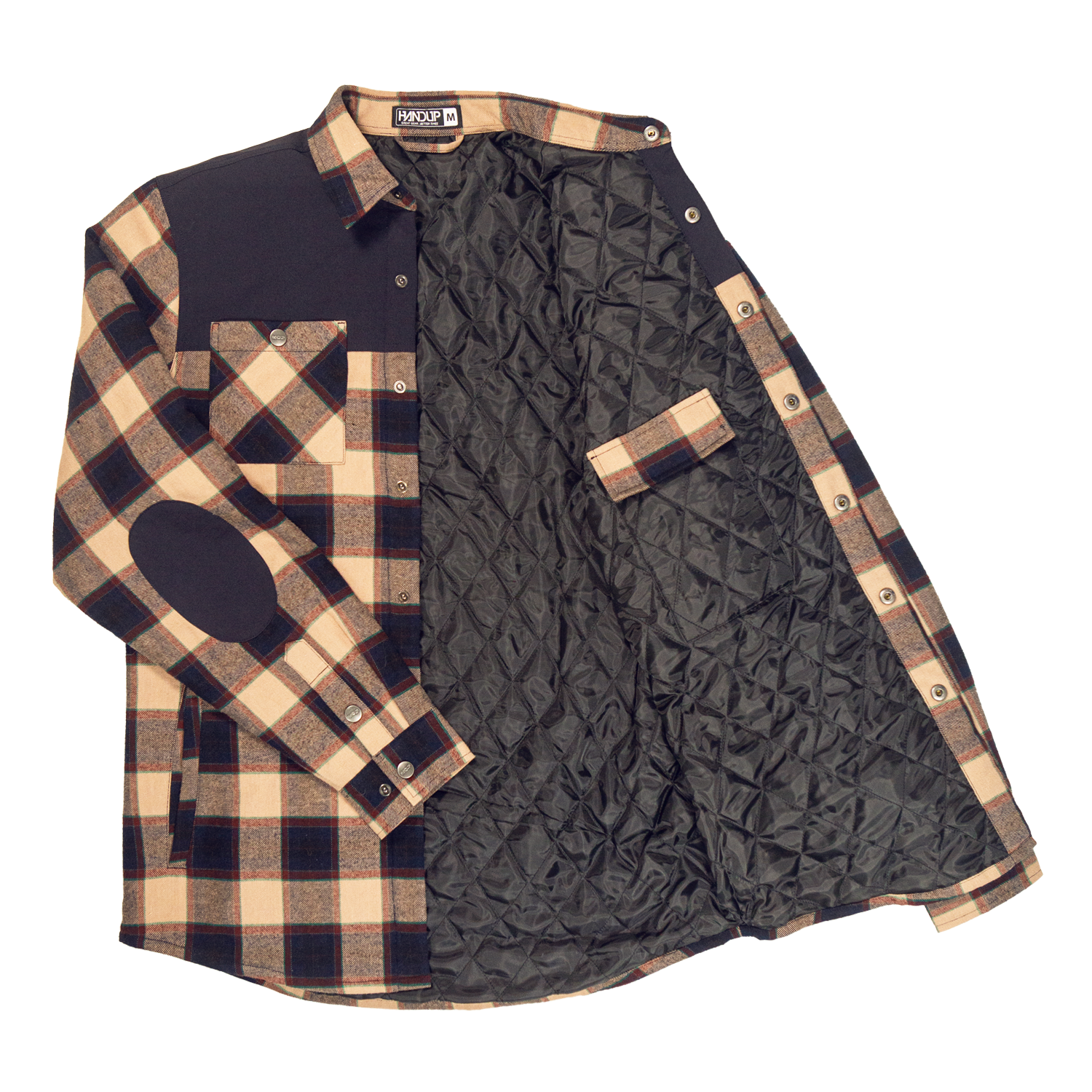 Handup Flannel Jacket - Navy/Tan Plaid