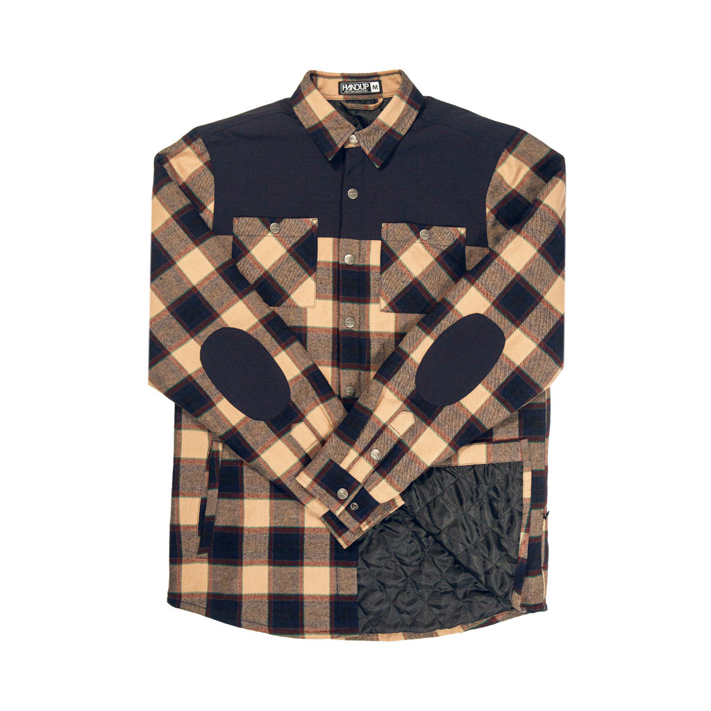 Handup Flannel Jacket - Navy/Tan Plaid