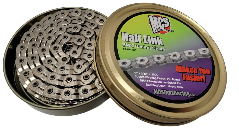 MCS HALF LINK BMX RACING 1/2x3/32" x 100L CHAIN SILVER