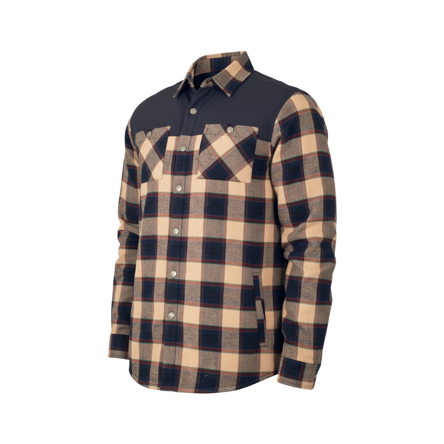 Handup Flannel Jacket - Navy/Tan Plaid