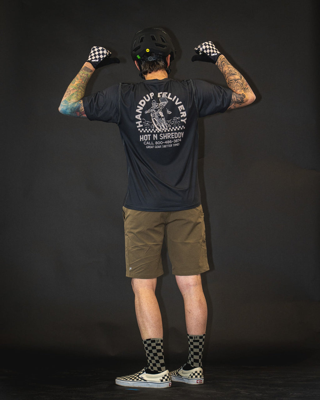 Handup Gloves - Checkered Black/Tan