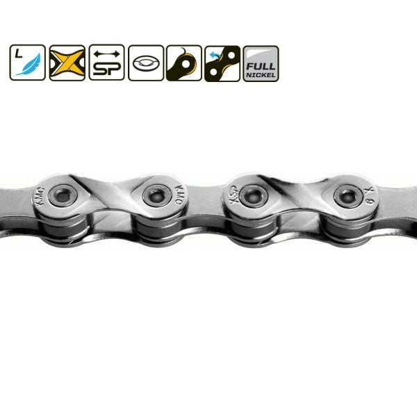 KMC X9 Chain - 9-Speed, 116 Links, Silver