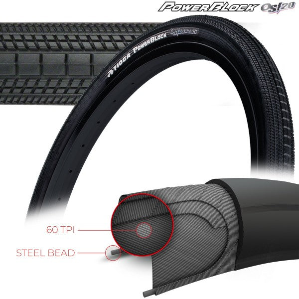TIOGA OS20 POWERBLOCK TIRES - 60 TPI - WIRE BEAD
